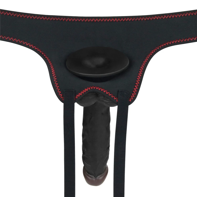 dildo Vibrating Easy Strapon Set 7.5'' Black
