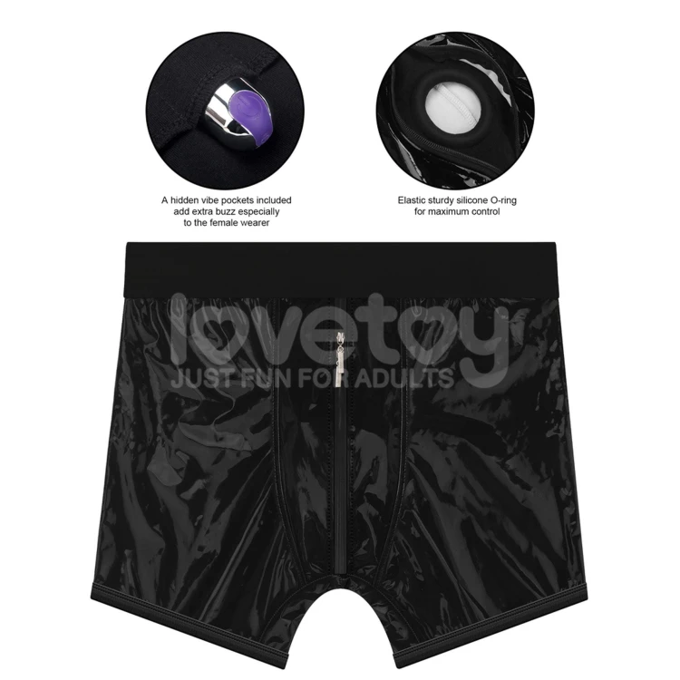 szorty strap-on Chicshorts Black - 91,5 cm - 99,5 cm