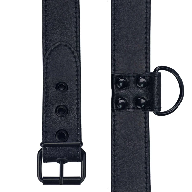 obroża Bondage Fetish Black Matt Collar With Leash