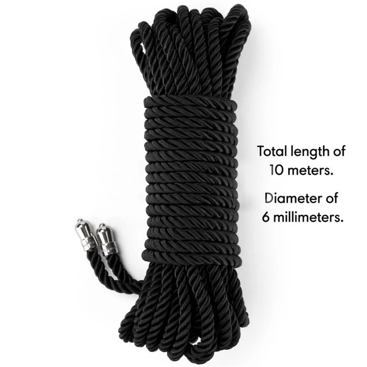lina do krępowania Rebellion Reign Ebony Silky Bondage Rope 10 m