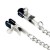 obroża z zaciskami na sutki Metallic Silver Collar With Nipple Clamp