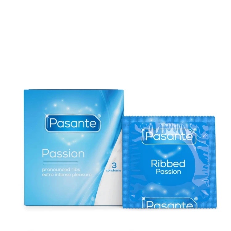 prezerwatywy Pasante Ribbed/Passion Condoms 3 pcs