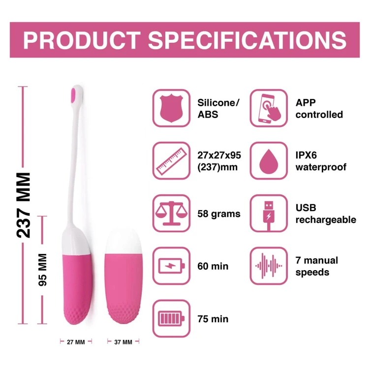 masażer Magic Motion - Vini App Controlled Love Egg Pink