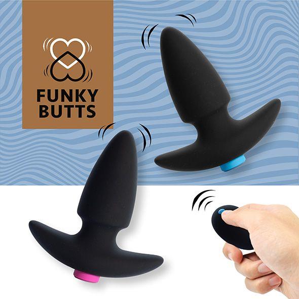 zestaw korków FeelzToys - FunkyButts Remote Controlled Butt Plug Set for Couples