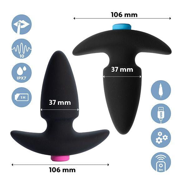 zestaw korków FeelzToys - FunkyButts Remote Controlled Butt Plug Set for Couples
