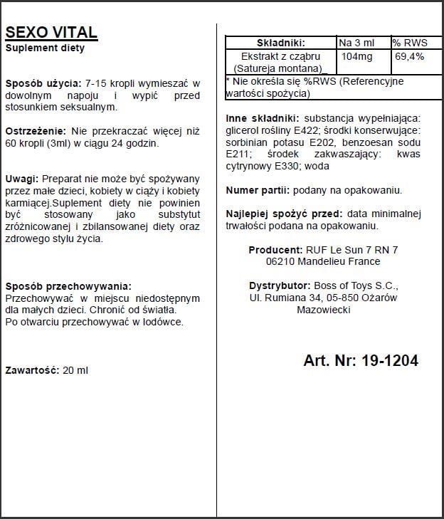 krople APHRODICT SEXOVITAL 20 ml