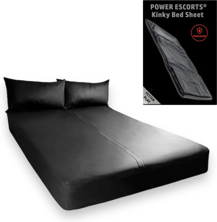 prześcieradło winylowe Power Escorts - Kinky Bed Sheet Black - 160 x 227 CM