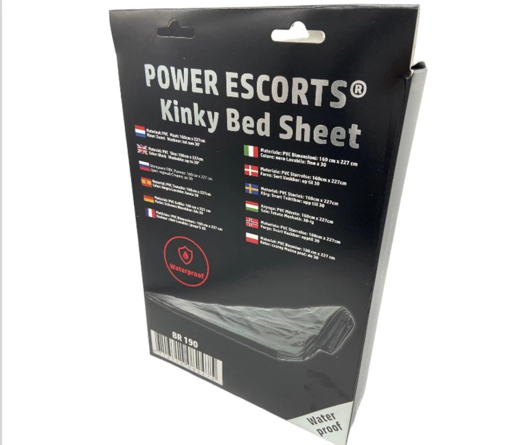 prześcieradło winylowe Power Escorts - Kinky Bed Sheet Black - 160 x 227 CM