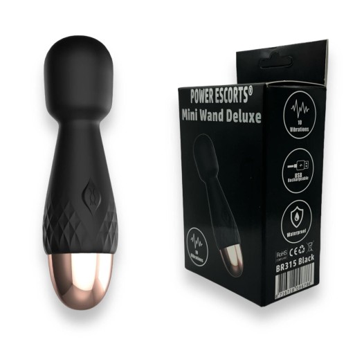 wibrator wand Mini Wand De Luxe - Black - 11,6 Cm / 4.5 Inch Silicone Wand Massager