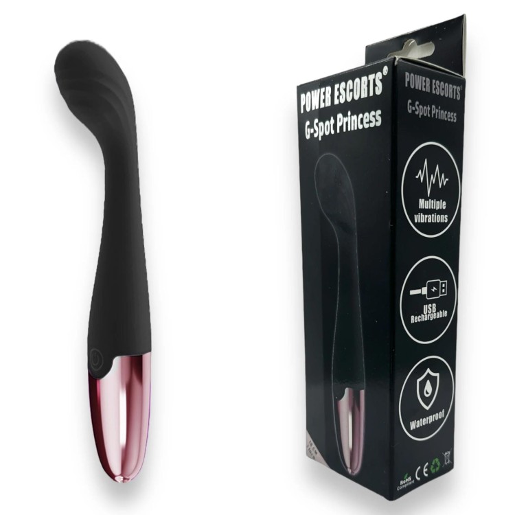 wibrator  Black - G Spot Princess Black - 18 Cm / 7 Inch Silicone G Spot Vibrator