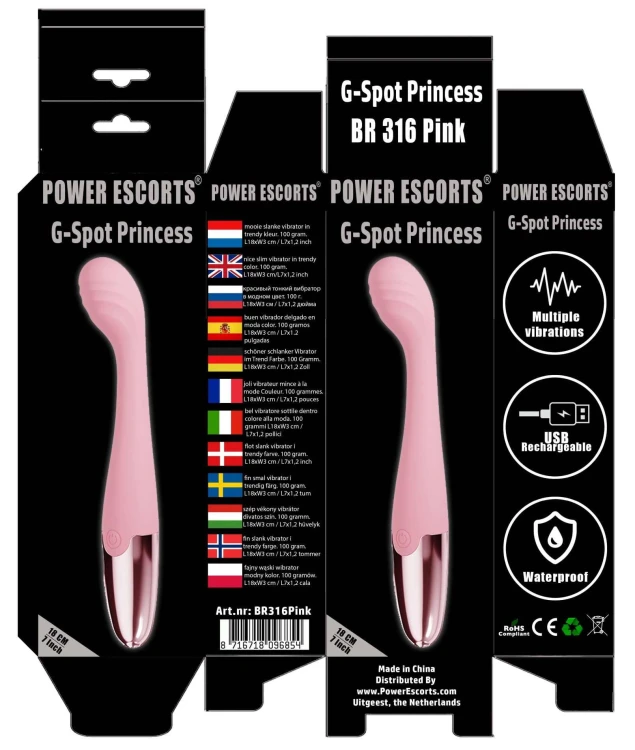 wibrator Pink - G Spot Princess - 18 Cm / 7 Inch Silicone G Spot Vibrator