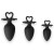 zestaw korków Heart Plug Anal Starter 3-Pack - S, M & L - Black - quality Silicone - Colour box