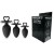zestaw korków Heart Plug Anal Starter 3-Pack - S, M & L - Black - quality Silicone - Colour box