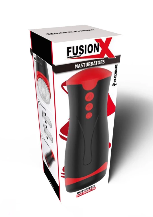 masturbator Vibrating&Squeeze Black
