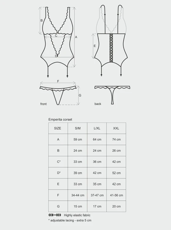gorset i stringi Emperita XXL