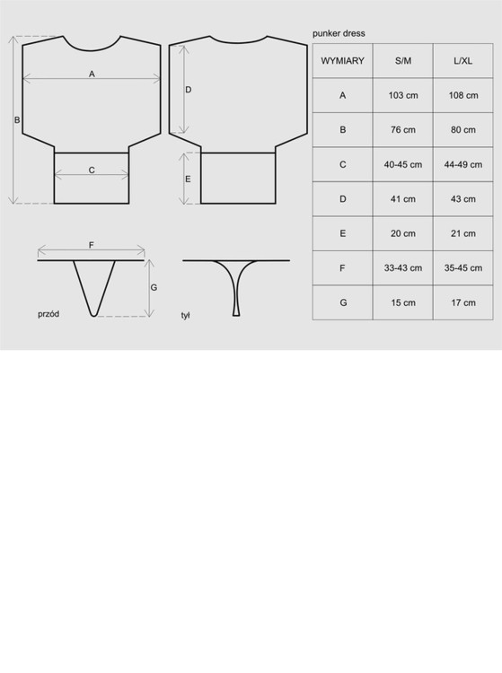sukienka i stringi Punker L/XL