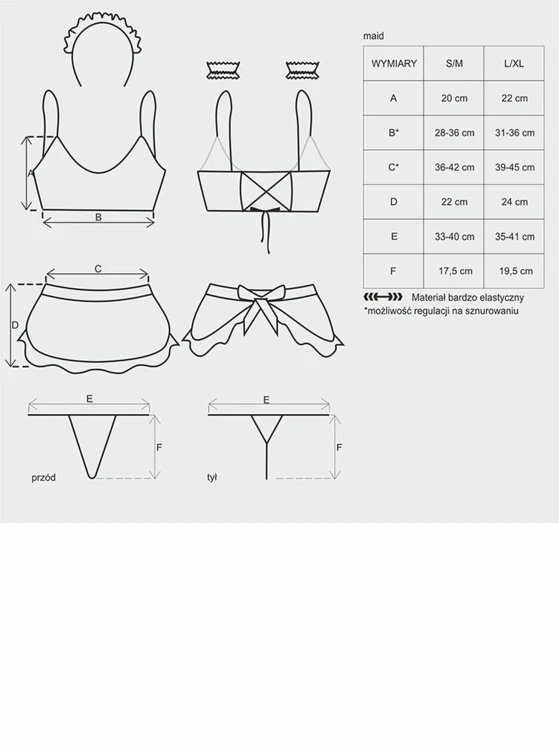 Bielizna-pokojówka kostium S/M