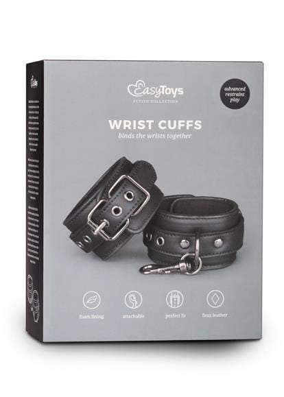 kajdanki Black Leather Handcuffs