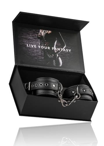 kajdanki Black Leather Handcuffs