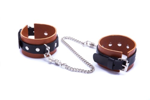 kajdanki męskie na ręce, koniakowe WHIPS