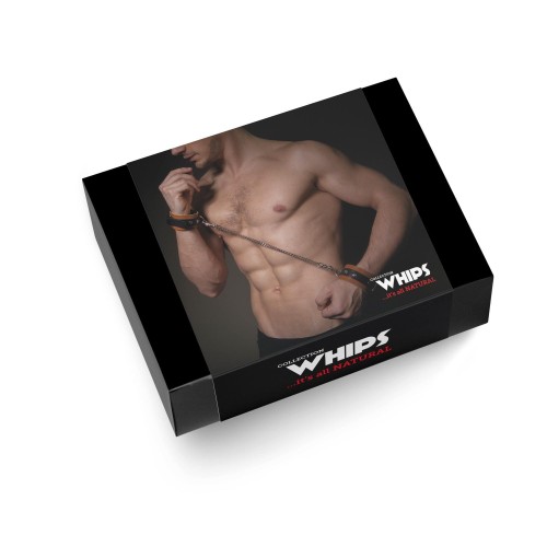 kajdanki męskie na ręce, koniakowe WHIPS