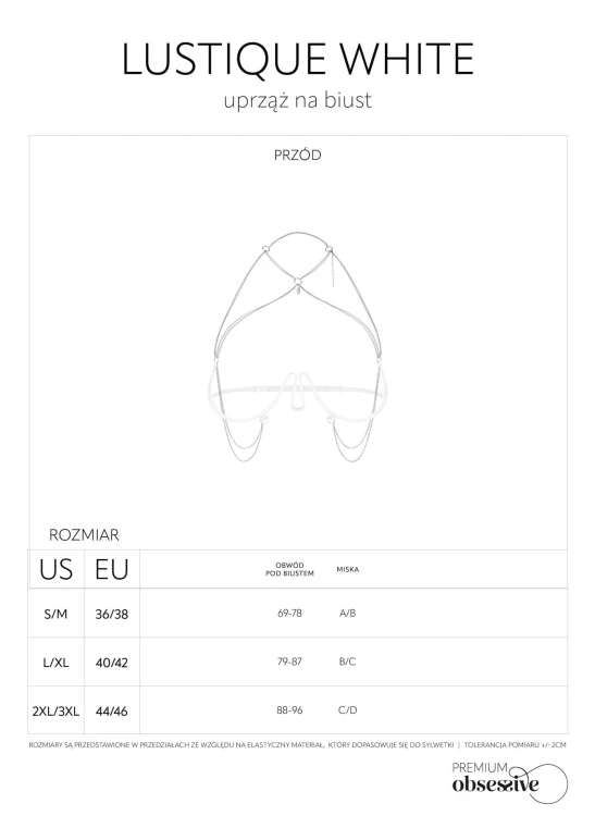 uprząż Lustique White S/M/L