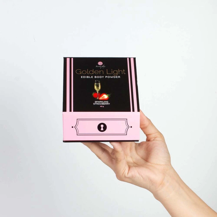 piórko z jadalnym pudrem SPARKLING STRAWBERRY EDIBLE POWDER & FEATHER TICKLER KIT