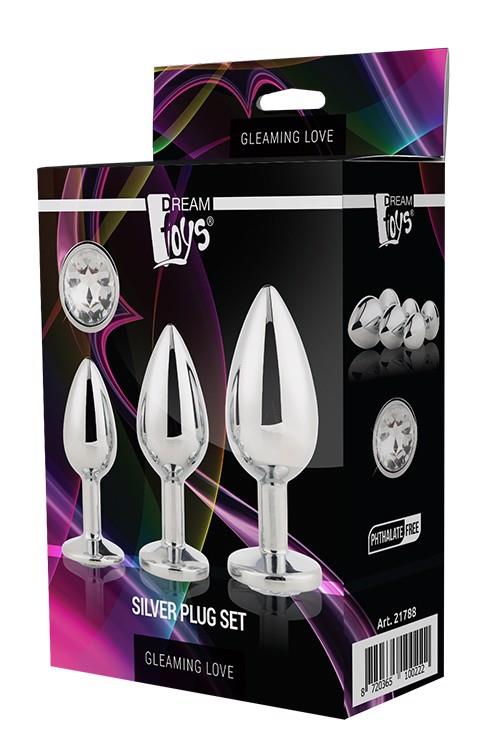 zestaw korków analnych Gleaming Love SILVER