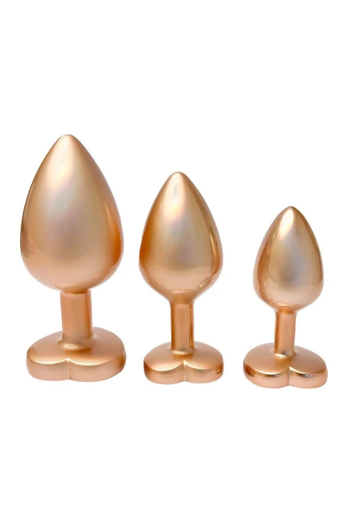 zestaw korków analnych Gleaming Love MATTE GOLD