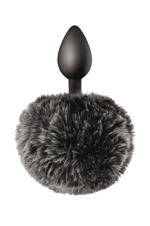 korek analny BLACK POMPOM