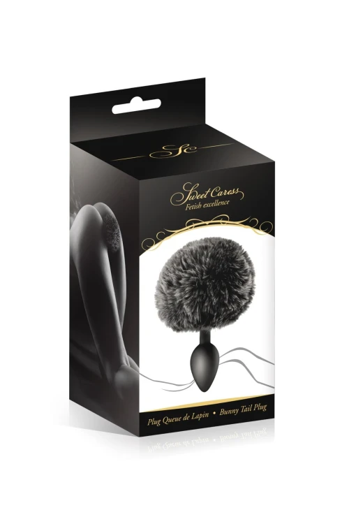korek analny BLACK POMPOM