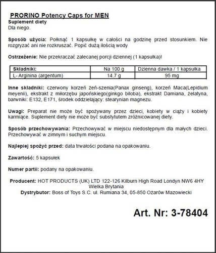 suplement diety PRORINO Men 5 kapsułek