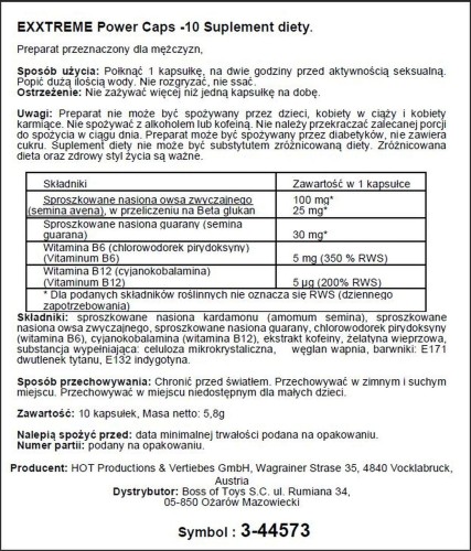 suplement diety wspierający libido eXXtreme power 10 kapsułek