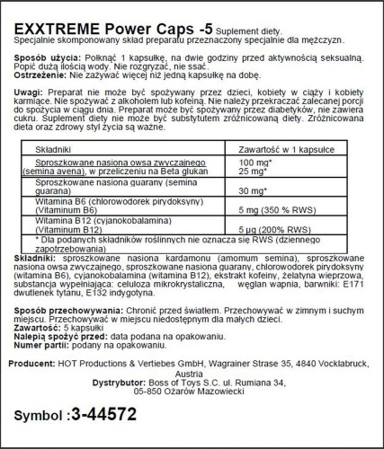suplement diety wspierający libido eXXtreme power 5 kapsułek