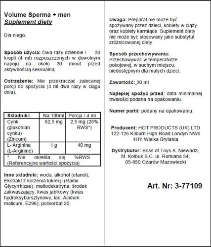 suplement diety Volume Sperma+ 30 ml