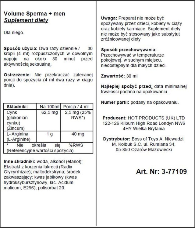 suplement diety Volume Sperma+ 30 ml