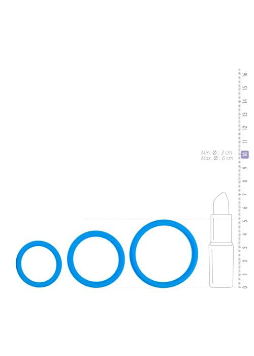 pierścienie Cock Ring Set Blue