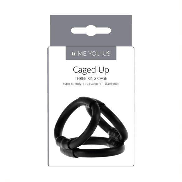 pierścień Me You Us Caged Up Cock Cage Black