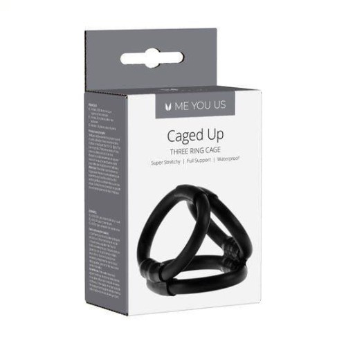 pierścień Me You Us Caged Up Cock Cage Black