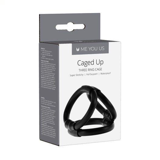pierścień Me You Us Caged Up Cock Cage Black