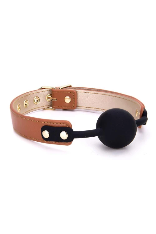 knebel BLAZE ELITE BALL GAG COGNAC VEGAN LEATHER