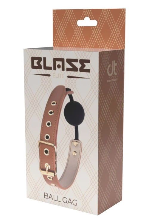 knebel BLAZE ELITE BALL GAG COGNAC VEGAN LEATHER