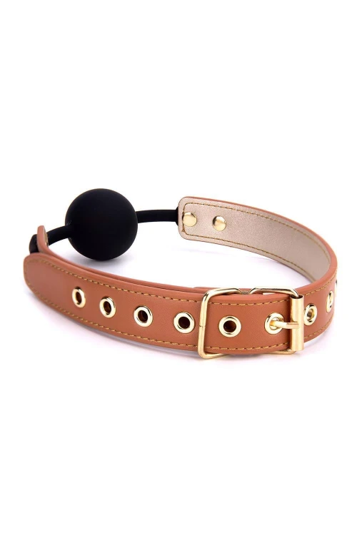 knebel BLAZE ELITE BALL GAG COGNAC VEGAN LEATHER