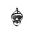 knebel Blindfolded Head Harness with Solid Ball Gag - Black