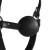 knebel Blindfolded Head Harness with Solid Ball Gag - Black