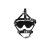 knebel Blindfolded Head Harness with Solid Ball Gag - Black