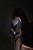 knebel Blindfolded Head Harness with Solid Ball Gag - Black