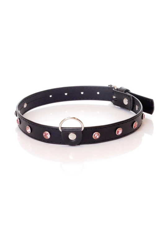 obroża Fetish B - Series Collar Pink Crystal