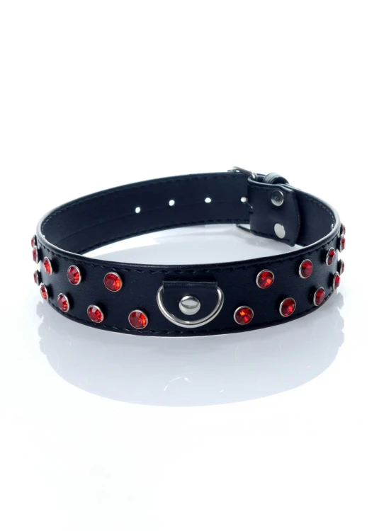 obroża Fetish B - Series - Collar Red Crystal