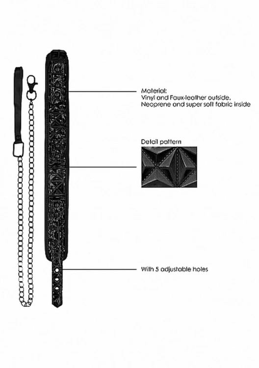 obroża Luxury Collar with Leash Black